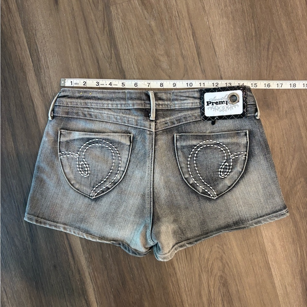 Southpole Gray Denim Shorts with Contrast Stitching